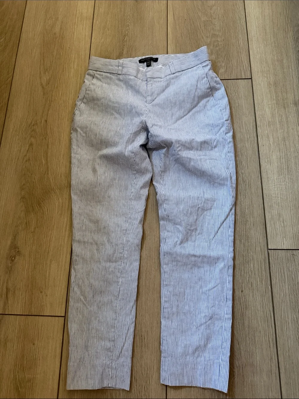 Banana Republic Blue & White Pinstripe Chinos - Slim Straight